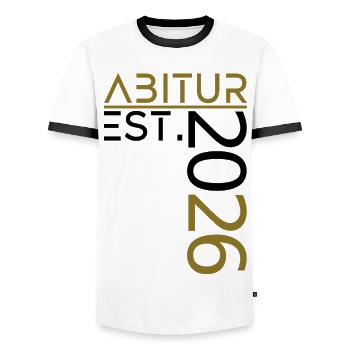 Abitur 2026 - Männer Kontrast-T-Shirt - Weiß/Schwarz - Vorne - AI Model Female 172 light (172cm) & AI Model Male 178 dark (178cm)