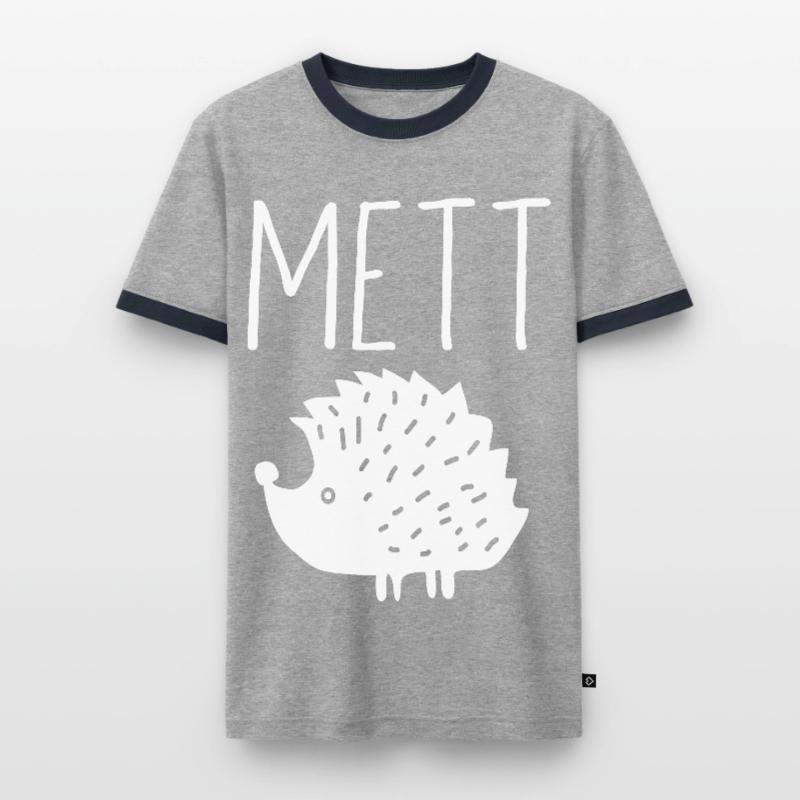 Mettigel Mett Igel Hackfleisch Fleischesser Hackk Männer Kontrast-T-Shirt