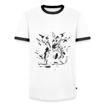Vikings and Norse mythology with Vegvisir - Men's Ringer Shirt - white/black - Front - AI Model Female 172 light (172cm) & AI Model Male 178 dark (178cm)