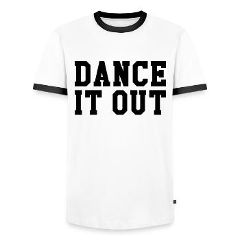 Dance it out - Men's Ringer Shirt - white/black - Front - AI Model Female 172 light (172cm) & AI Model Male 178 dark (178cm)