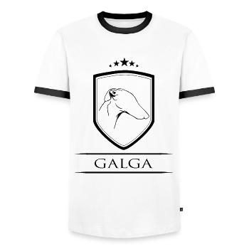 GALGA Galgo lévrier chien Chien Wilsigns - T-shirt contrasté Homme - blanc/noir - Devant - AI Model Female 172 light (172cm) & AI Model Male 178 dark (178cm)