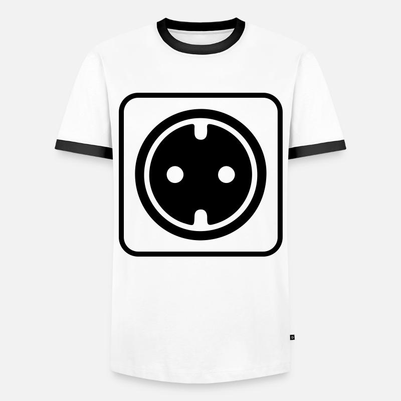 socket icon - Men's Ringer Shirt - white/black