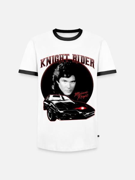 Knight Rider Michael Knight - Men's Ringer Shirt - white/black