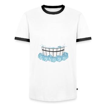 Elch Winterbader Eisbaden Eisbad Spruch - Männer Kontrast-T-Shirt - Weiß/Schwarz - Vorne - AI Model Female 172 light (172cm) & AI Model Male 178 dark (178cm)