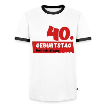Scheiß Shirt zum 40. Geburtstag Geschenk - Männer Kontrast-T-Shirt - Weiß/Schwarz - Vorne - AI Model Female 172 light (172cm) & AI Model Male 178 dark (178cm)