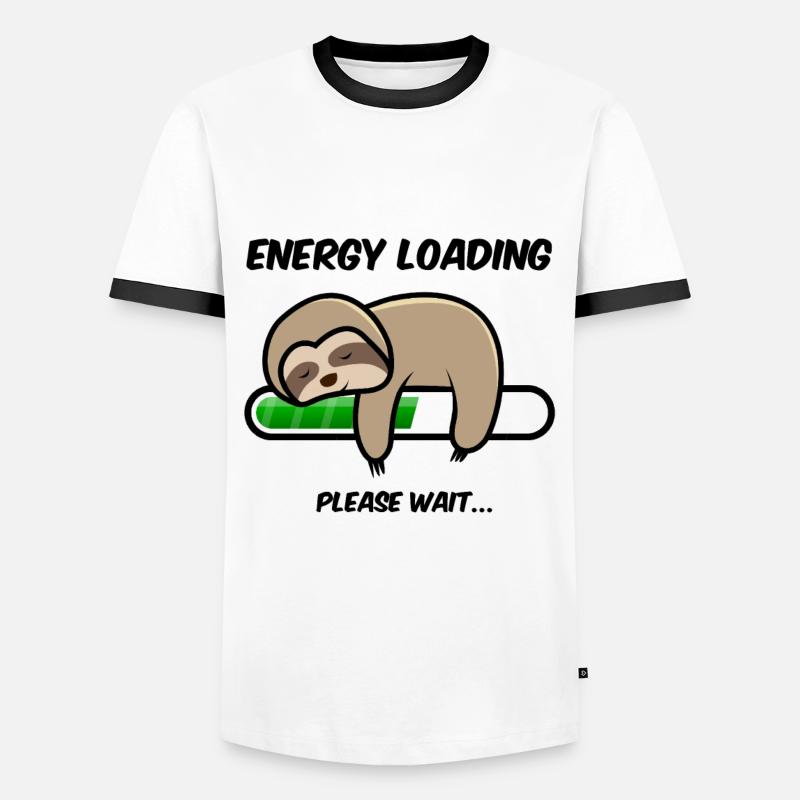 Sloth energy loading... please wait - Men's Ringer Shirt - white/black