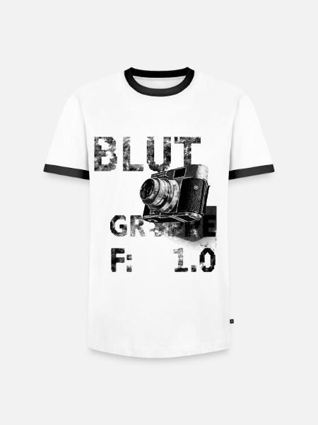 blutgruppe blende 1.0 - Männer Kontrast-T-Shirt - Weiß/Schwarz