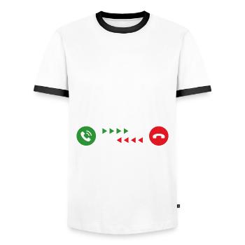 Motorhome is calling and i must go - Männer Kontrast-T-Shirt - Weiß/Schwarz - Vorne - AI Model Female 172 light (172cm) & AI Model Male 178 dark (178cm)