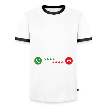 Triathlon is calling and i must go - Männer Kontrast-T-Shirt - Weiß/Schwarz - Vorne - AI Model Female 172 light (172cm) & AI Model Male 178 dark (178cm)