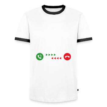 mes vaches m'appellent ...faut que j'y aille ! - T-shirt contrasté Homme - blanc/noir - Devant - AI Model Female 172 light (172cm) & AI Model Male 178 dark (178cm)