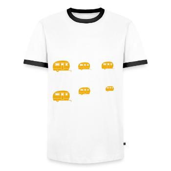 Dinge, die ich in meiner Freizeit mache, um Wohnwagen zu schleppen - Männer Kontrast-T-Shirt - Weiß/Schwarz - Vorne - AI Model Female 172 light (172cm) & AI Model Male 178 dark (178cm)