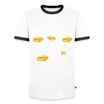 conduire ma voiture cadeau classique voitures - T-shirt contrasté Homme - blanc/noir - Devant - AI Model Female 172 light (172cm) & AI Model Male 178 dark (178cm)