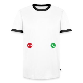 la corse m'appelle faut que j'y aille! corsica - T-shirt contrasté Homme - blanc/noir - Devant - AI Model Female 172 light (172cm) & AI Model Male 178 dark (178cm)