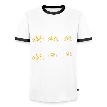 things i do ride my bike - Men's Ringer Shirt - white/black - Front - AI Model Female 172 light (172cm) & AI Model Male 178 dark (178cm)