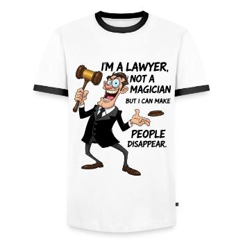 Anwalt Magier Spruch | Lustiges Jura Geschenk - Männer Kontrast-T-Shirt - Weiß/Schwarz - Vorne - AI Model Female 172 light (172cm) & AI Model Male 178 dark (178cm)