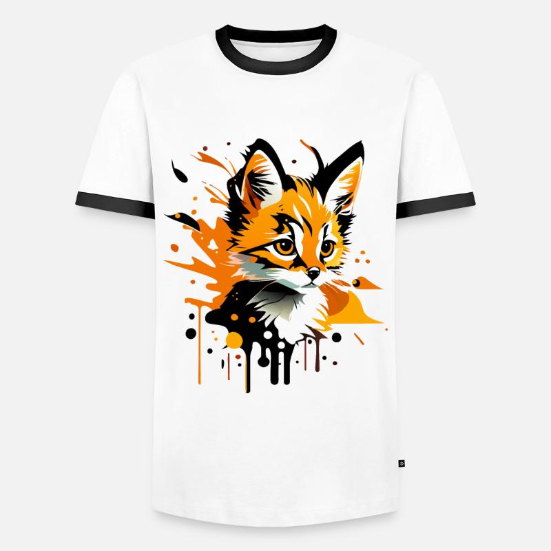 Kätzchen, Katze - Männer Kontrast-T-Shirt - Weiß/Schwarz