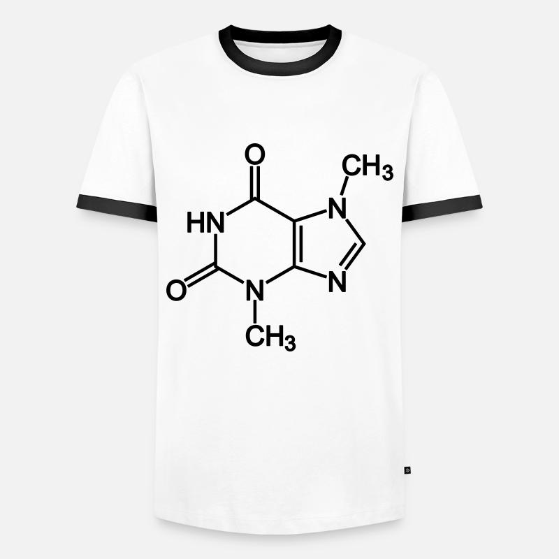 Theobromine Molecule (Chocolate) - Men's Ringer Shirt - white/black