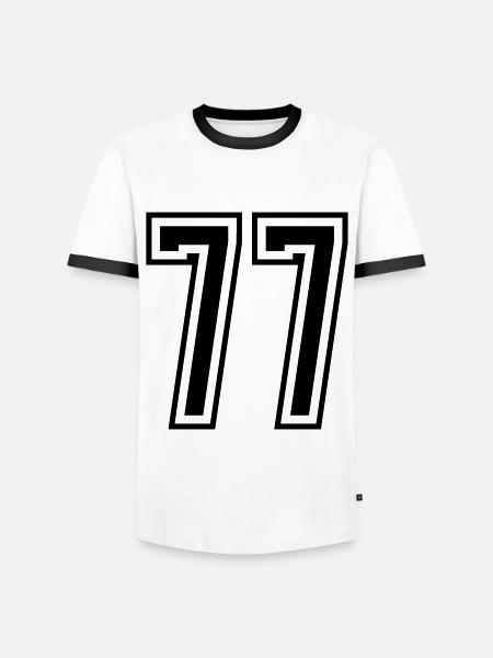 77 Number number - Men's Ringer Shirt - white/black