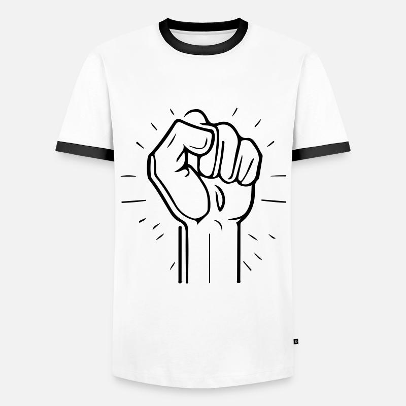 Hand Faust Symbol - Männer Kontrast-T-Shirt - Weiß/Schwarz