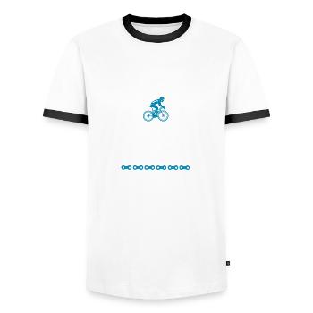 80 ans je pédale plus longtemps 80e anniversaire - T-shirt contrasté Homme - blanc/noir - Devant - AI Model Female 172 light (172cm) & AI Model Male 178 dark (178cm)
