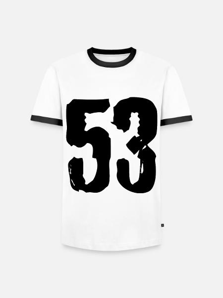 53 number jersey - Men's Ringer Shirt - white/black