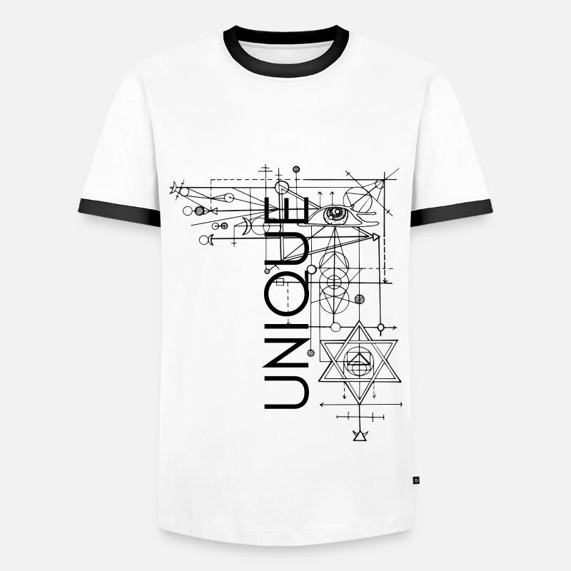 EINZIGARTIG three - Männer Kontrast-T-Shirt - Weiß/Schwarz
