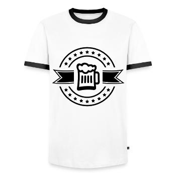 icône de chope de bière - T-shirt contrasté Homme - blanc/noir - Devant - AI Model Female 172 light (172cm) & AI Model Male 178 dark (178cm)