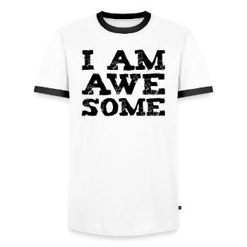 Je suis génial - je suis génial - T-shirt contrasté Homme - blanc/noir - Devant - AI Model Female 172 light (172cm) & AI Model Male 178 dark (178cm)