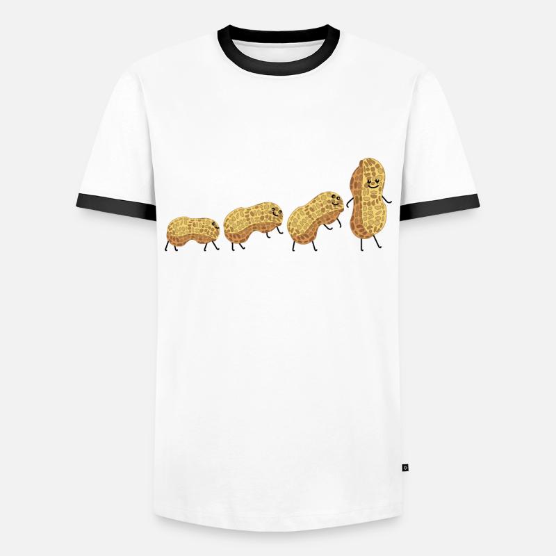 Évolution de l’arachide - T-shirt contrasté Homme - blanc/noir