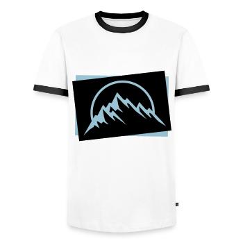 Montagnes symbole de la nature icône - T-shirt contrasté Homme - blanc/noir - Devant - AI Model Female 172 light (172cm) & AI Model Male 178 dark (178cm)