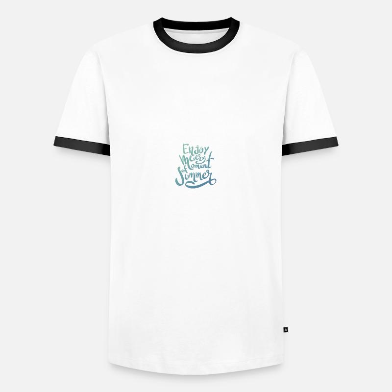 Sommer - Männer Kontrast-T-Shirt - Weiß/Schwarz