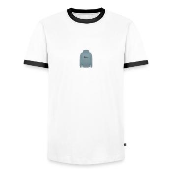 Paris Hoodie - Männer Kontrast-T-Shirt - Weiß/Schwarz - Vorne - AI Model Female 172 light (172cm) & AI Model Male 178 dark (178cm)