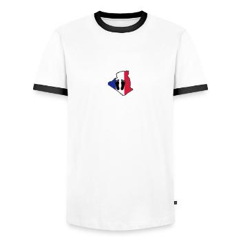 Algérie française pieds noirs - T-shirt contrasté Homme - blanc/noir - Devant - AI Model Female 172 light (172cm) & AI Model Male 178 dark (178cm)