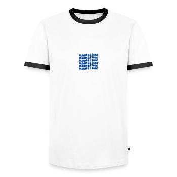 Manifesting blue - Männer Kontrast-T-Shirt - Weiß/Schwarz - Vorne - AI Model Female 172 light (172cm) & AI Model Male 178 dark (178cm)