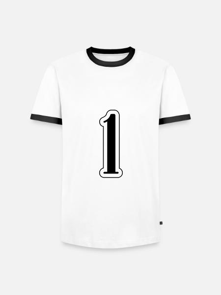 1 number symbol - Men's Ringer Shirt - white/black