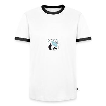 Tiere - Männer Kontrast-T-Shirt - Weiß/Schwarz - Vorne - AI Model Female 172 light (172cm) & AI Model Male 178 dark (178cm)