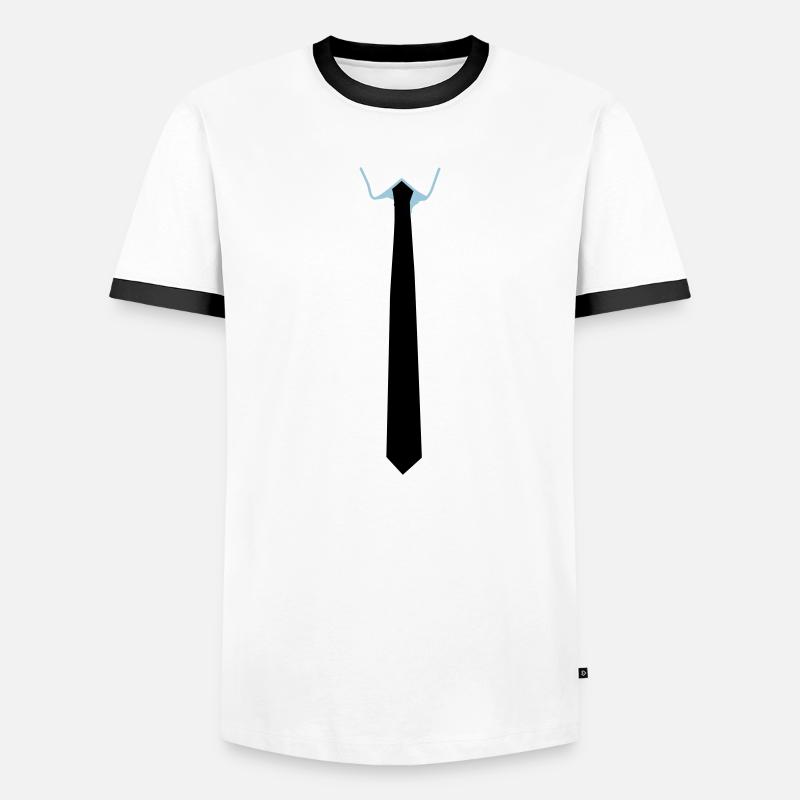 tie - Men's Ringer Shirt - white/black