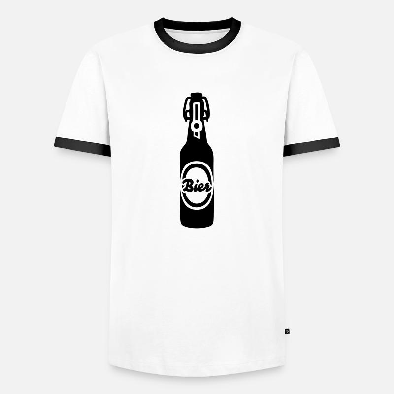 Bier - Männer Kontrast-T-Shirt - Weiß/Schwarz