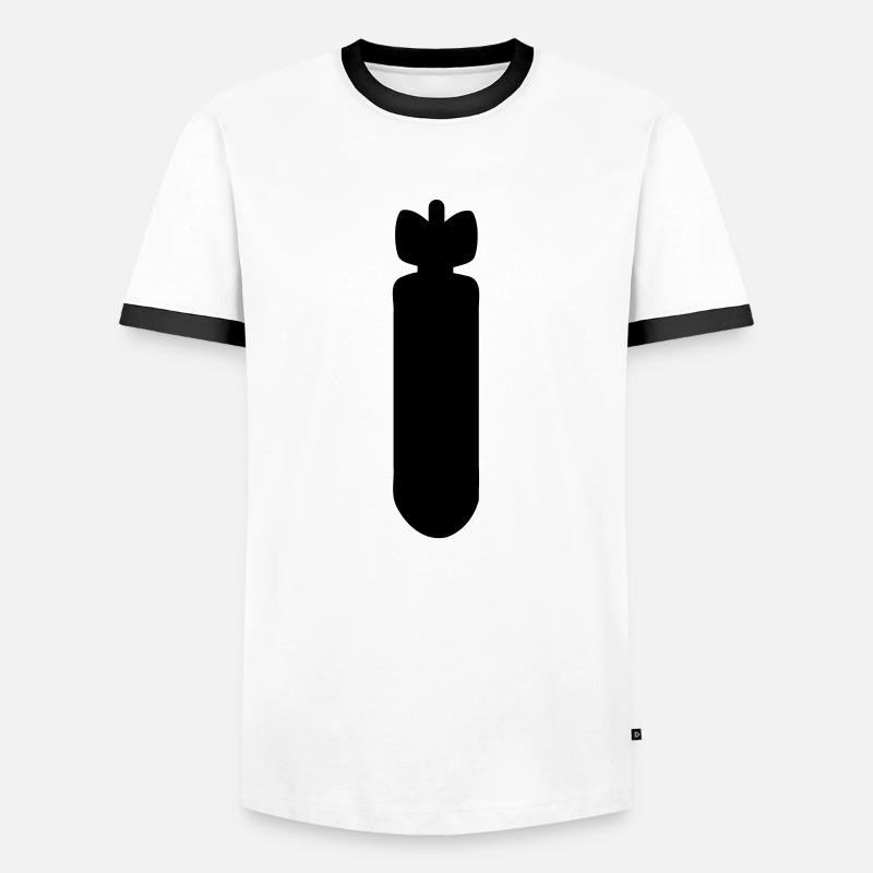 bomb - Men's Ringer Shirt - white/black