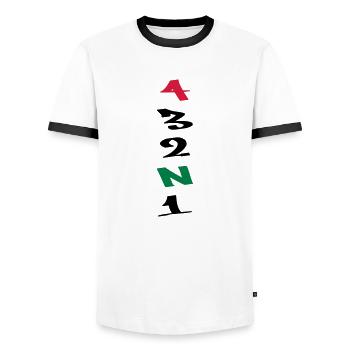4 Gears Graffiti - Männer Kontrast-T-Shirt - Weiß/Schwarz - Vorne - AI Model Female 172 light (172cm) & AI Model Male 178 dark (178cm)