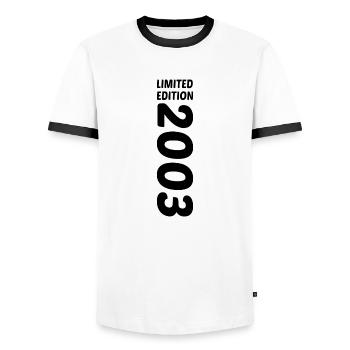20. Geburtstag Limited Edition 2003 retro - Männer Kontrast-T-Shirt - Weiß/Schwarz - Vorne - AI Model Female 172 light (172cm) & AI Model Male 178 dark (178cm)