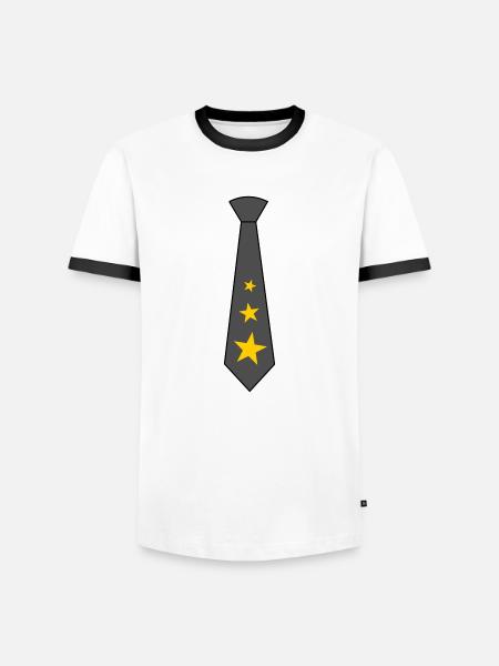 Krawatte mit Sternen - Männer Kontrast-T-Shirt - Weiß/Schwarz
