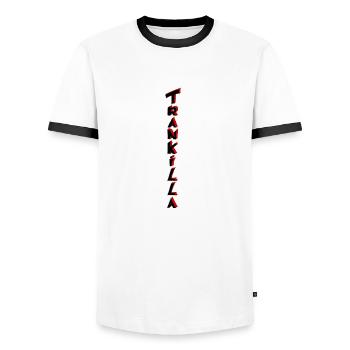 Trankilla 02 - Men's Ringer Shirt - white/black - Front - AI Model Female 172 light (172cm) & AI Model Male 178 dark (178cm)