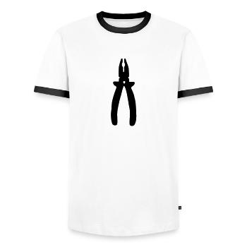 Pinces / outils - T-shirt contrasté Homme - blanc/noir - Devant - AI Model Female 172 light (172cm) & AI Model Male 178 dark (178cm)
