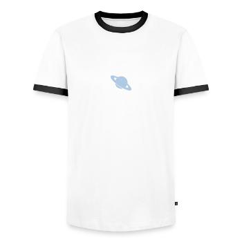 Solar System - Planets - Space - Men's Ringer Shirt - white/black - Front - AI Model Female 172 light (172cm) & AI Model Male 178 dark (178cm)
