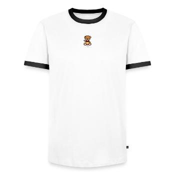 Pixel MiniBear Germany - Men's Ringer Shirt - white/black - Front - AI Model Female 172 light (172cm) & AI Model Male 178 dark (178cm)