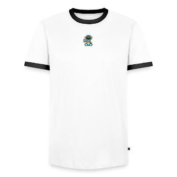 Pixel MiniBear Geek - Men's Ringer Shirt - white/black - Front - AI Model Female 172 light (172cm) & AI Model Male 178 dark (178cm)