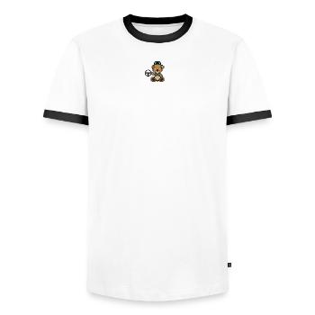Pixel MiniBear Racing - Men's Ringer Shirt - white/black - Front - AI Model Female 172 light (172cm) & AI Model Male 178 dark (178cm)
