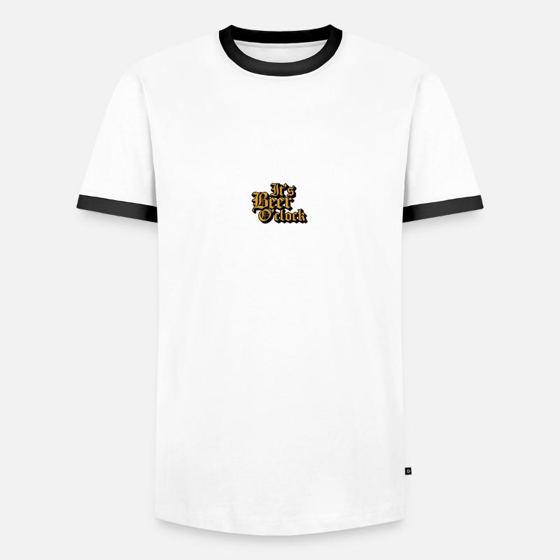 Its Beer O,Clock - Men's Ringer Shirt - white/black
