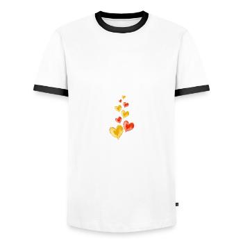 Herzen Liebe Symbol Valentinstag - Männer Kontrast-T-Shirt - Weiß/Schwarz - Vorne - AI Model Female 172 light (172cm) & AI Model Male 178 dark (178cm)